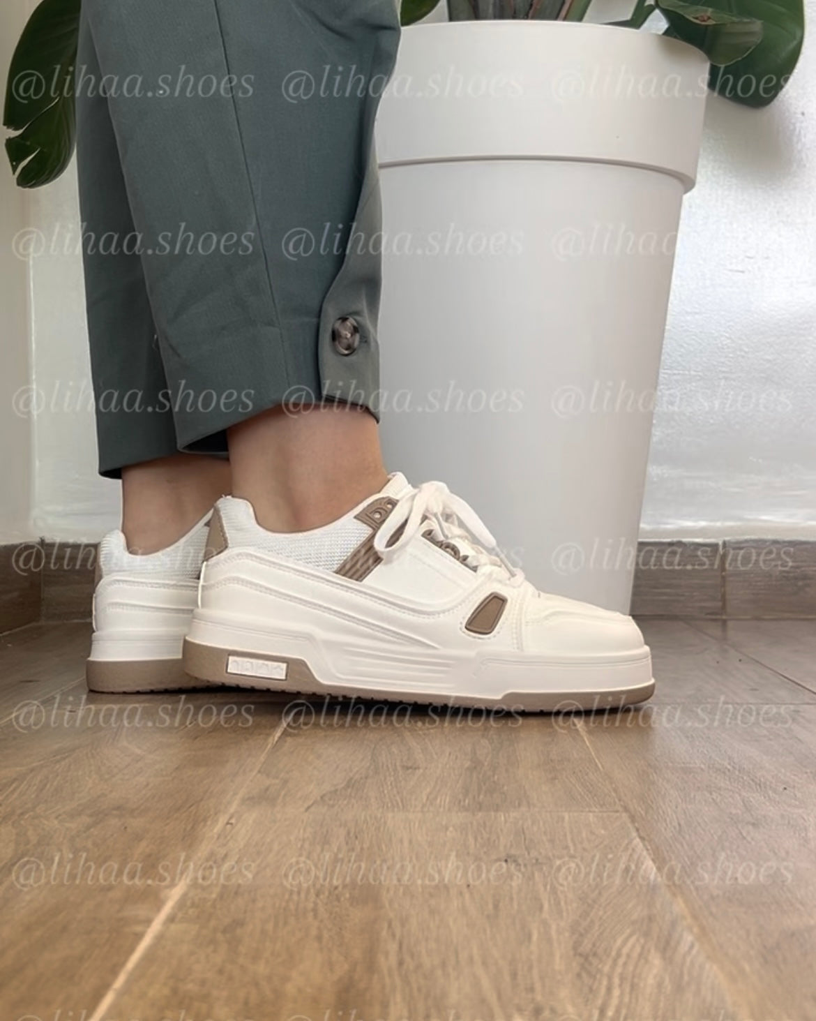 Espadrille blanc marron