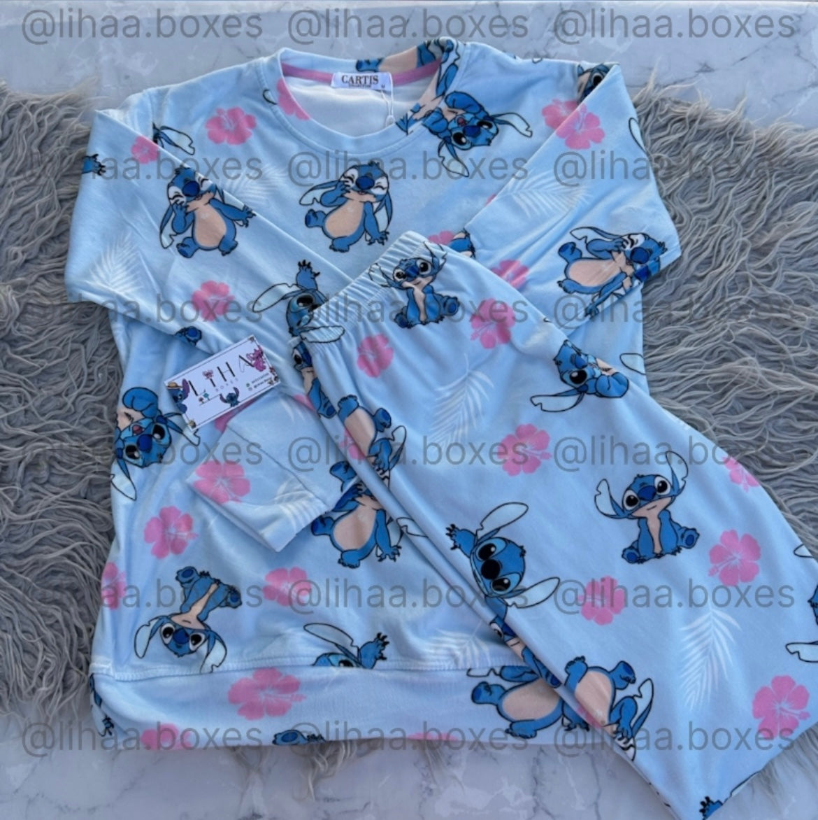 Pyjama stitch bleu