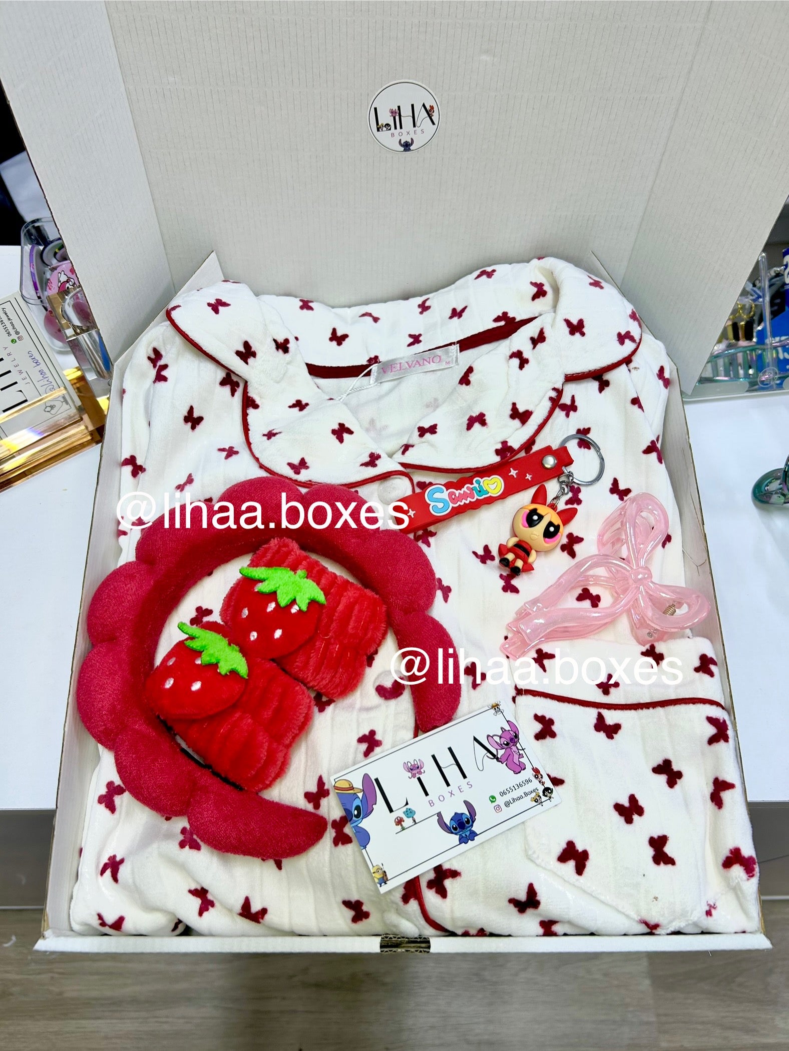 Pack pyjama papillon rouge