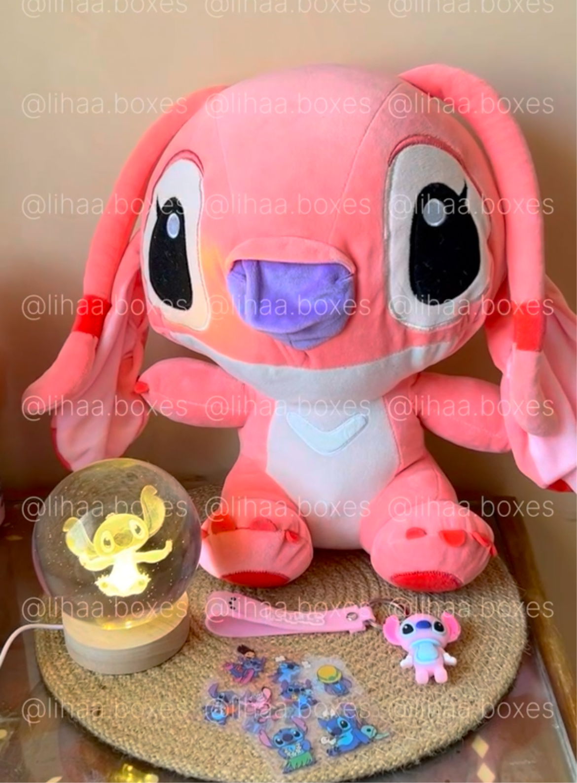 Pack angel 30cm + lampe + cadeau ( porte cle + stickers )