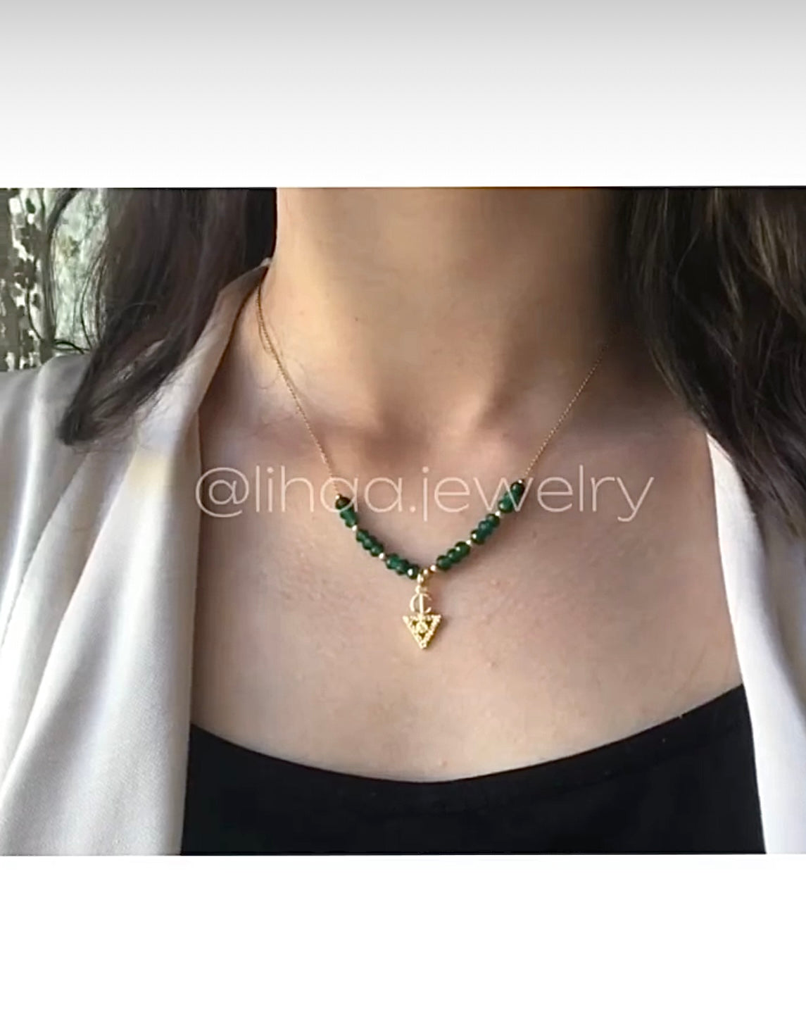 Collier tazrzit vert