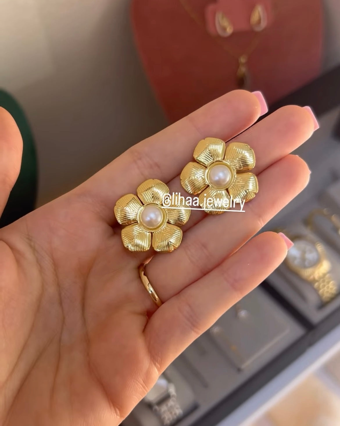 Boucles d'oreilles fleur doré