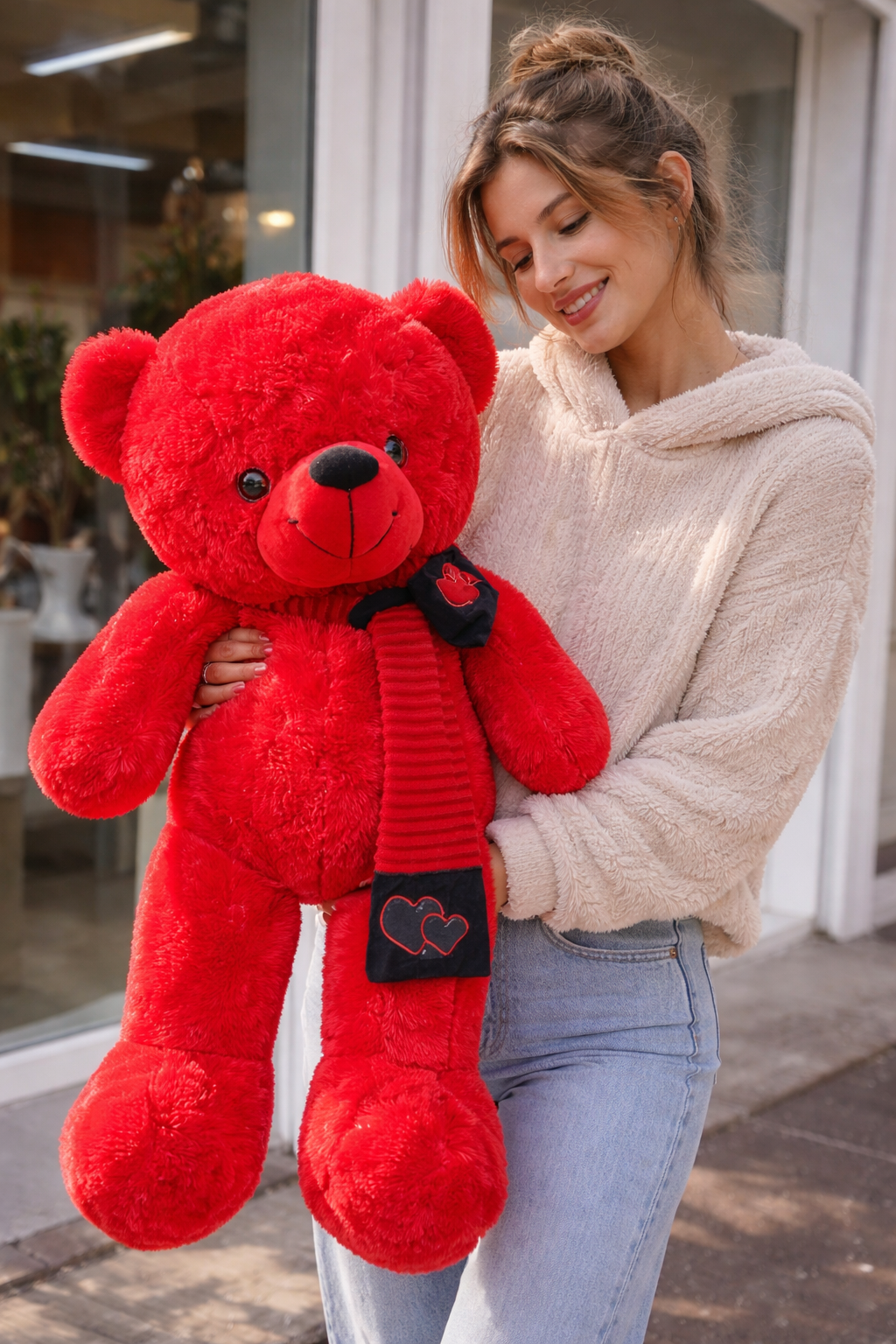 Ours rouge 75cm