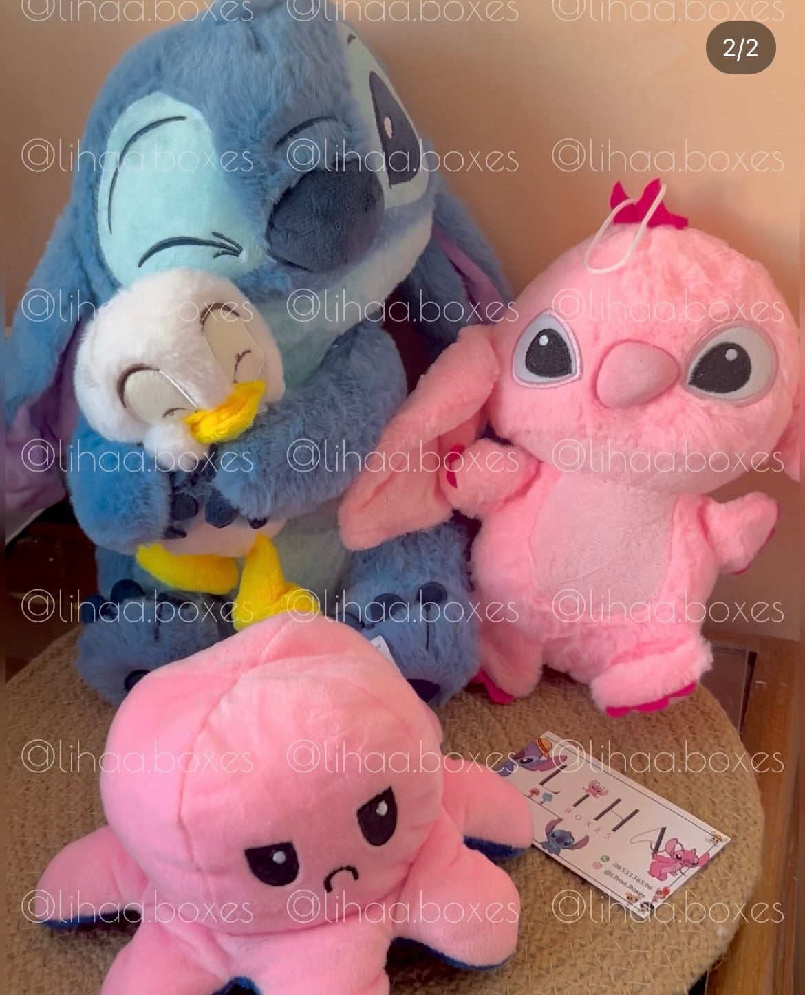 Pack stitch + mini angel + peluche revirsible