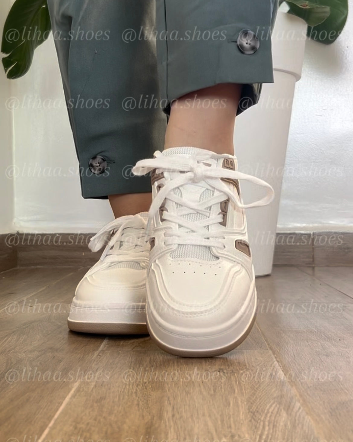 Espadrille blanc marron