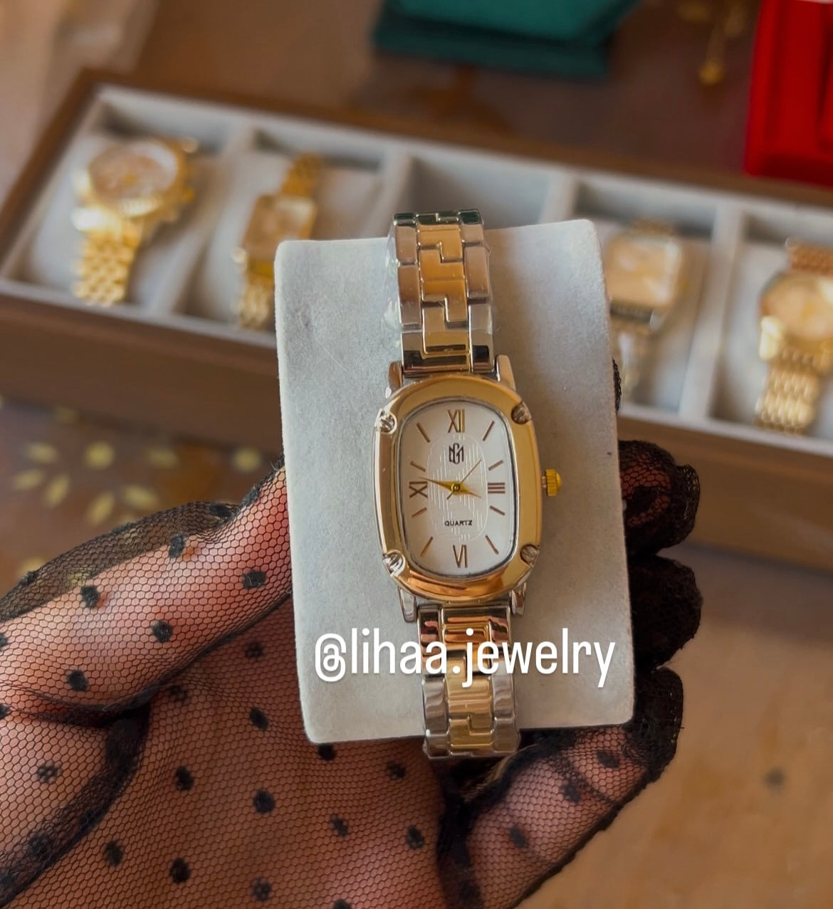 Montre plaque or