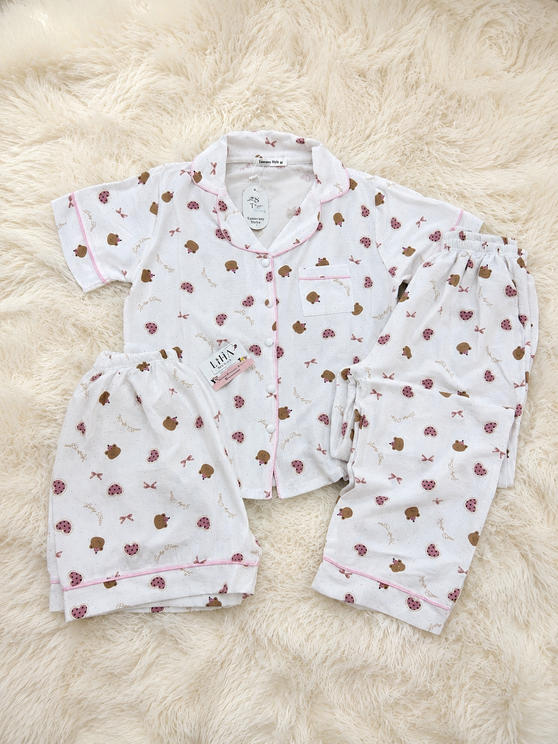 Pyjama 3 pieces demis manches