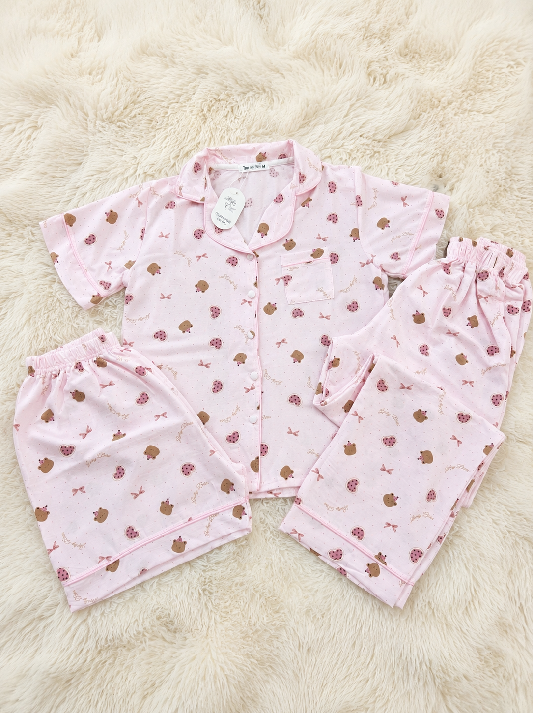 Pyjama 3 pieces demis manches